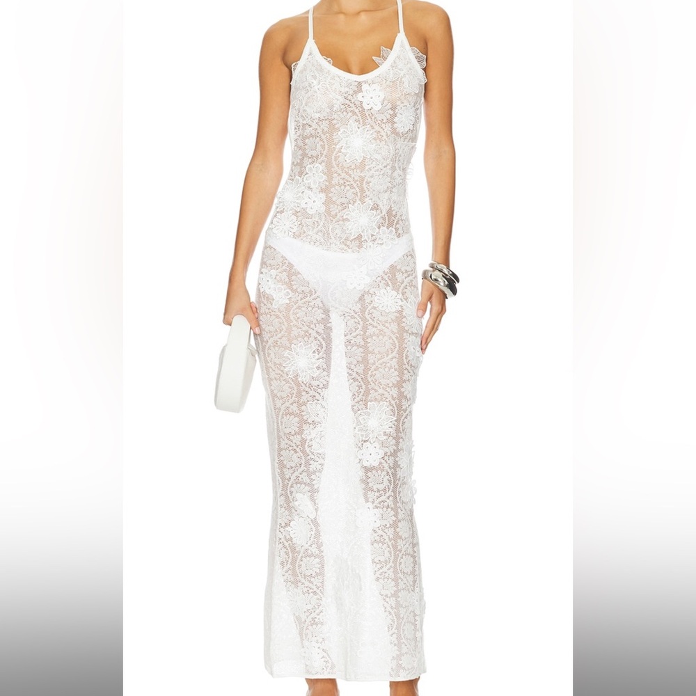 Revolve White Lace Maxi Dress